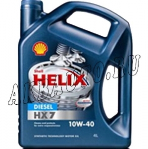 Масло моторное полусинтетическое Shell Helix Diesel HX7 10W40 4л купить в Москве по цене 1200 рублей - АКБАВТО