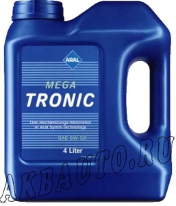 Масло моторное Aral Mega Tronic 5W50 SM/CF 4Л (заменено на 10W60) купить в Москве по цене 1375 рублей - АКБАВТО