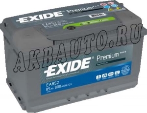 Аккумулятор автомобильный Exide Premium 85 А/ч 800 A обр. пол. EA852 Евро авто (315x175x175) купить в Москве по цене 6400 рублей - АКБАВТО