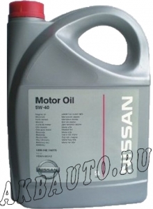 Масло моторное Nissan 5W40 5л синтетическое KE90090042 купить в Москве по цене 1840 рублей - АКБАВТО