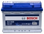 Аккумулятор автомобильный Bosch Silver S4009 74 А/ч 680 A прям. пол. Росс авто (278x175x190)