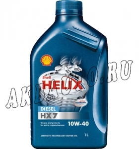Масло моторное полусинтетическое Shell Helix Diesel HX7 10W40 1л купить в Москве по цене 410 рублей - АКБАВТО