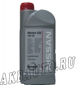 Масло моторное Nissan 5W40 1л синтетическое KE90090032 купить в Москве по цене 450 рублей - АКБАВТО