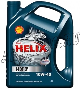 Масло моторное полусинтетическое Shell Helix HX7 10W40 4л купить в Москве по цене 1070 рублей - АКБАВТО