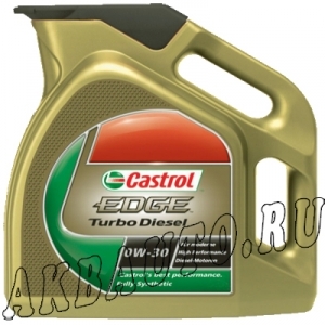 Масло моторное синтетическое Castrol EDGE Turbo Diesel Titanium FST 0W30 4л купить в Москве по цене 3090 рублей - АКБАВТО