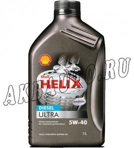 Масло моторное синтетическое Shell Helix Ultra Diesel 5W40 1л купить в Москве по цене 770 рублей - АКБАВТО