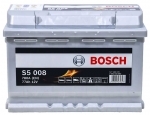 Аккумулятор автомобильный Bosch Silver Plus S5008 77 А/ч 780 A обр. пол. Евро авто (278x175x190)